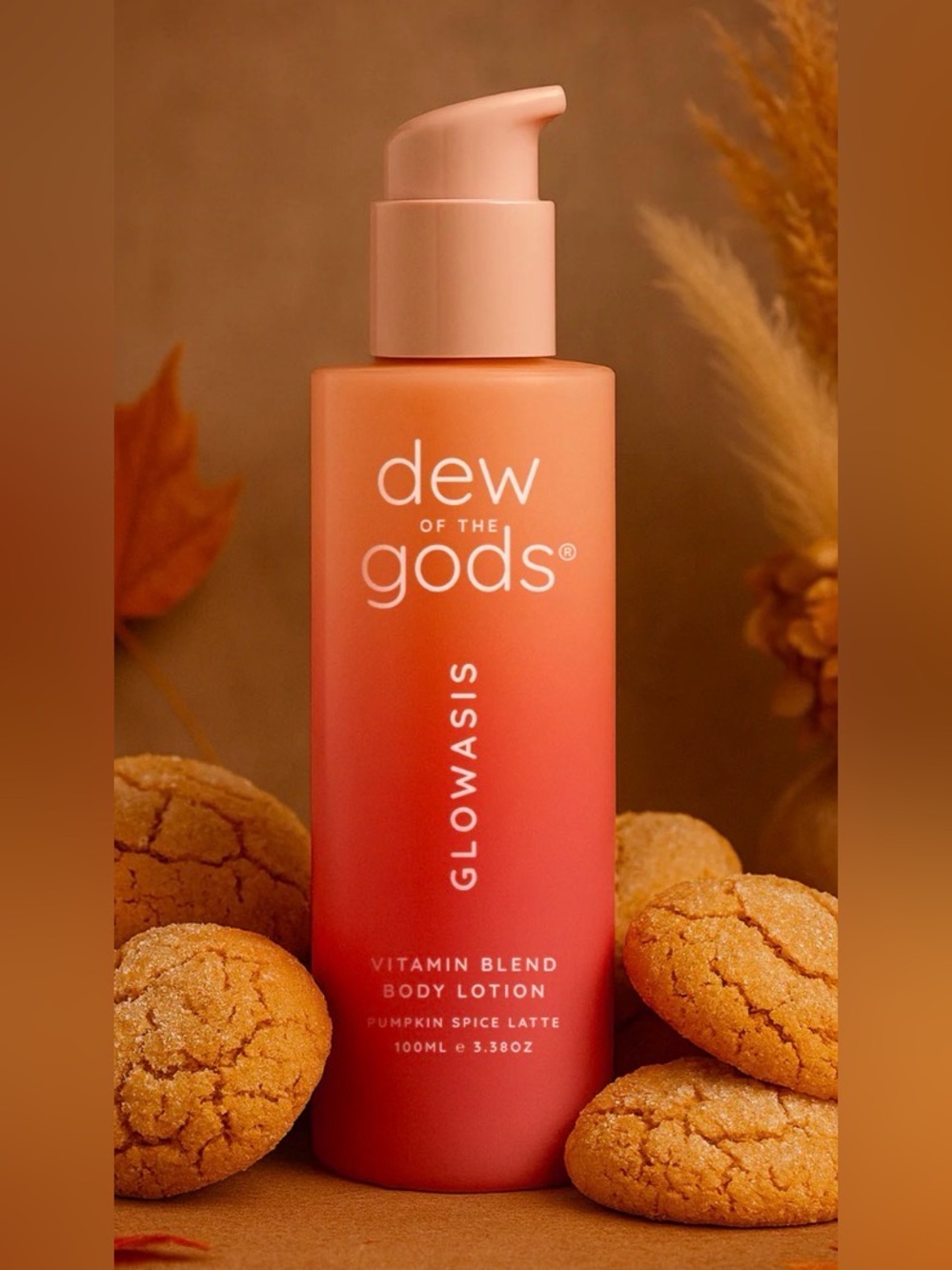 Dew of the Gods Glowasis Vitamin Blend Body Lotion Pumpkin Sugar Cookie NIB